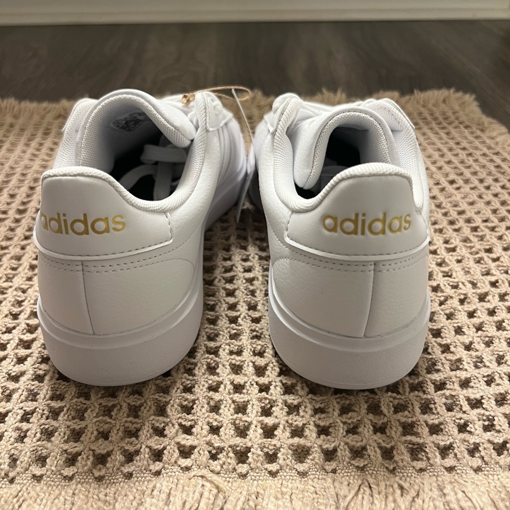 adidas White Grand Court 2.0 Sneakers with Gold Accent - Picture 12 of 12